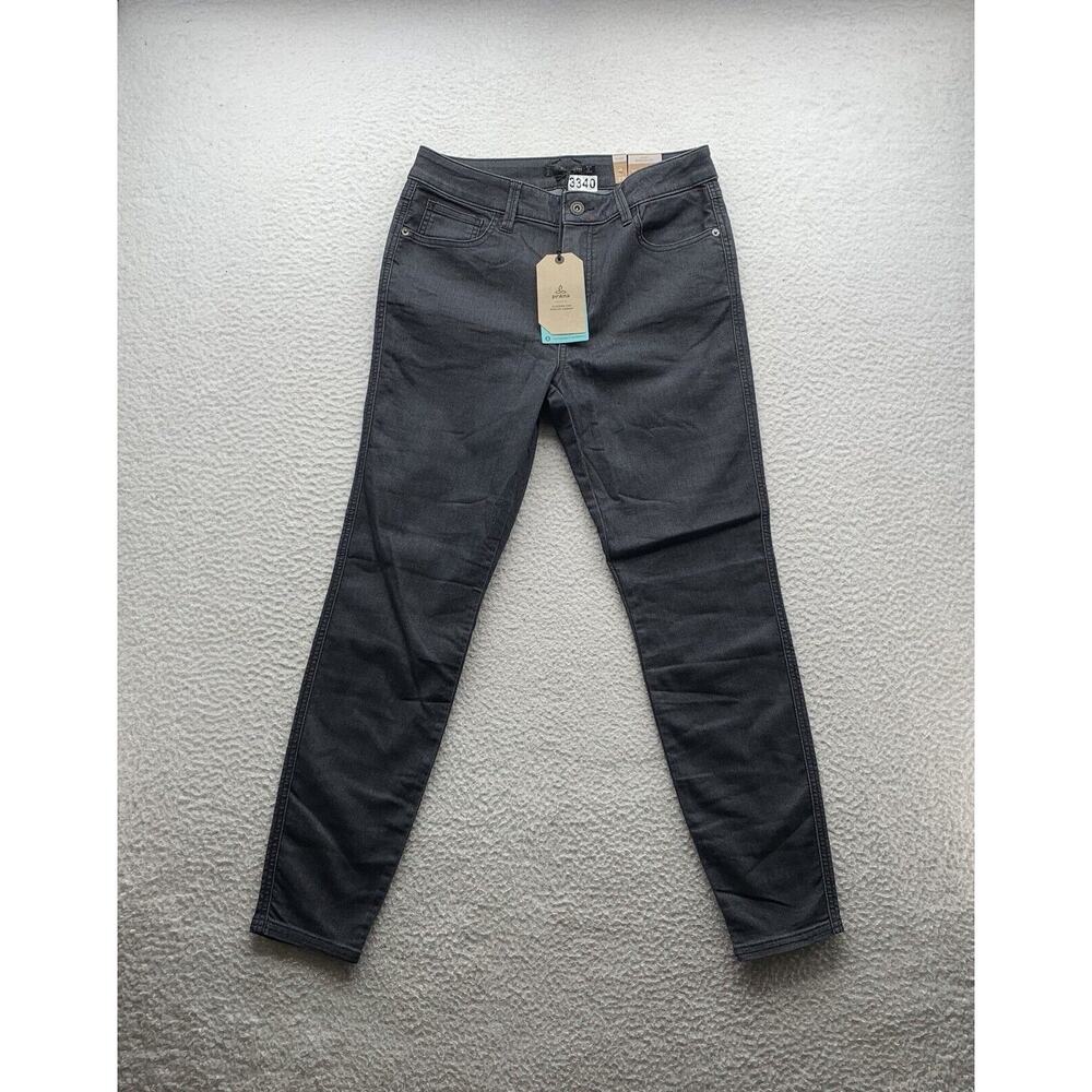 Prana Oday Jeans Womens 8 (30x28) Charcoal Gray‎ Skinny Stretch Mom Athleisure